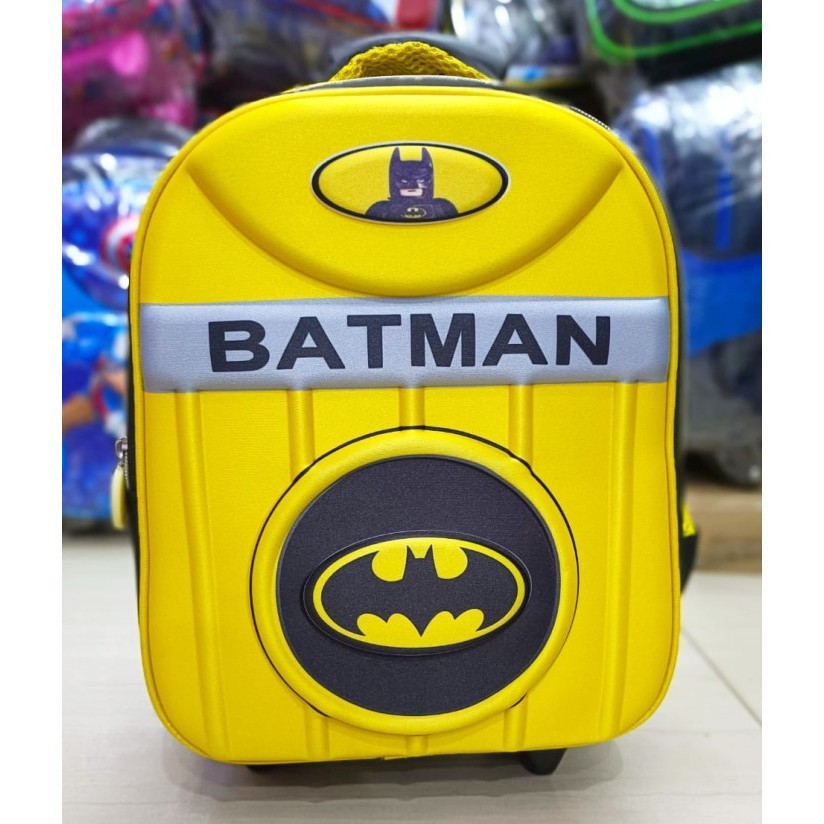 Tas Roda Trolley Anak Sekolah Tk Spiderman Body 3D Timbul