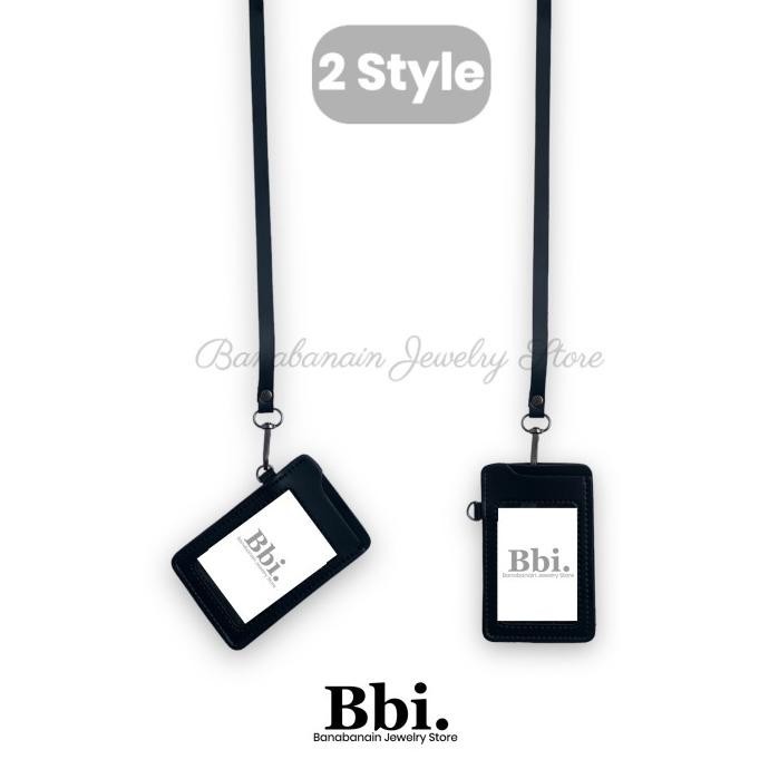 

Card Holder Kalung Name Tag Kulit 2 Style Lanyard Kantor CHOFFI