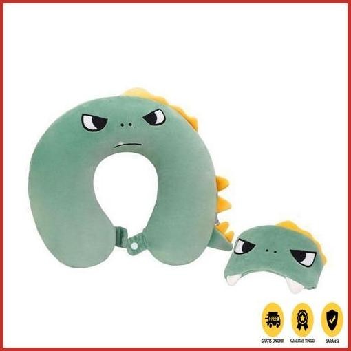 Extra Kkv Alba Sol Set Masker Mata Dan Bantal Leher Seri Hewan Hiu Dinosaurus Anjing Terlaris