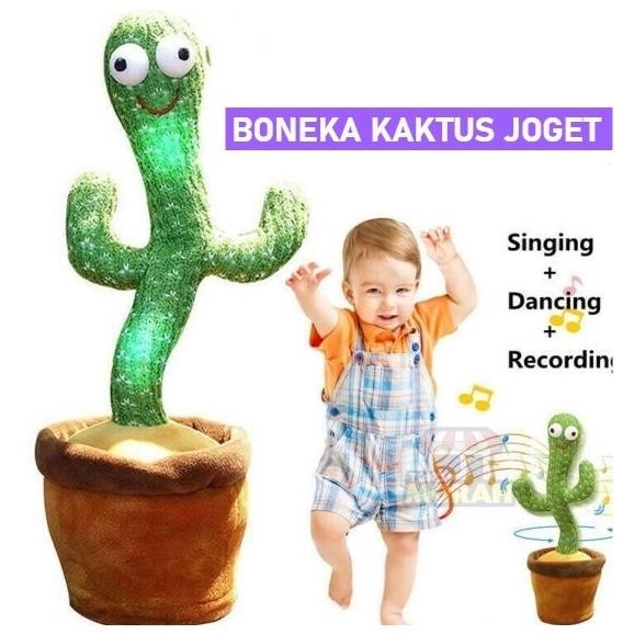 Siap Kirim Boneka Pintar Kaktus Joget Dancing Cactus Toy Joget Joged Dancing Mainan Boneka Kaktus Be