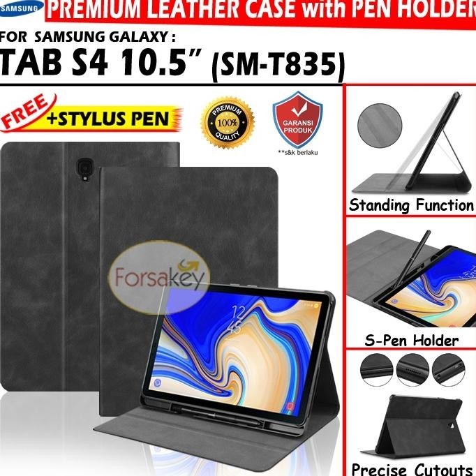 [TERBARU] Samsung Galaxy Tab Tablet S4 10.5 Inch SM T835 Leather Flip Book Cover Case Casing Sarung 