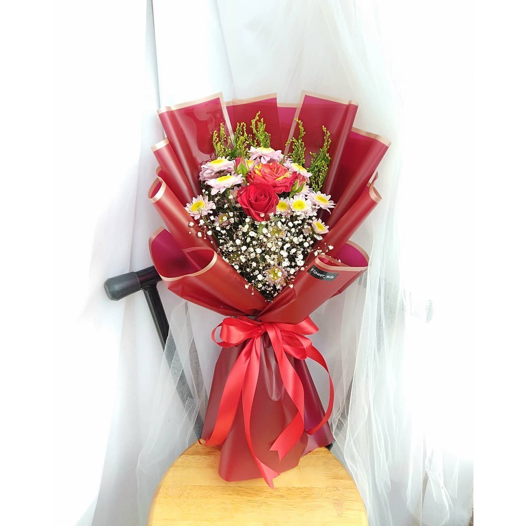 Buket Bunga Asli Wisuda | Fresh Flower Hand Bouquet | Buket Lamaran | Hand Bouquet Wisuda