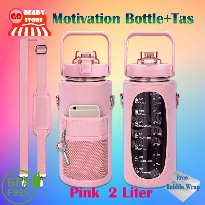 Botol Minum 2 Liter Dengan Tas/ Botol Minum 2 Liter Bpf Free Tritan