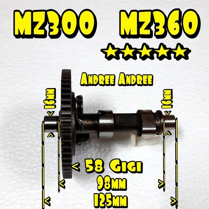 siap kirim] MZ360 MZ300 Camshaft As Klep Noken As Yamaha MZ-360 MZ-300 MZ 300 360