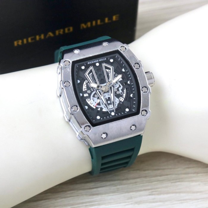 JAM TANGAN PRIA RM RICHARD-MILE'S TALI RUBBER WARNA PILIHAN- A1 PUTIH PREMIUM