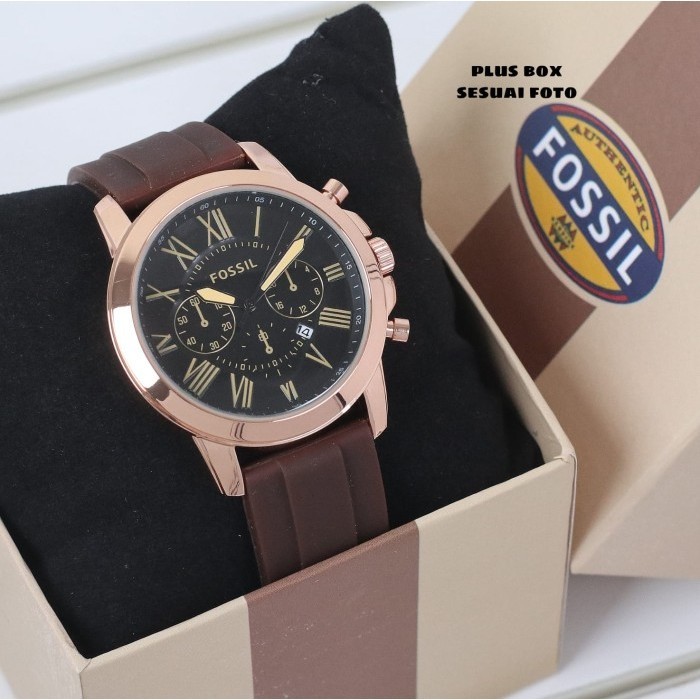  JAM TANGAN FOSSIL PRIA TALI KARET CHRONO VARIASI - FREE BOX TERBATAS