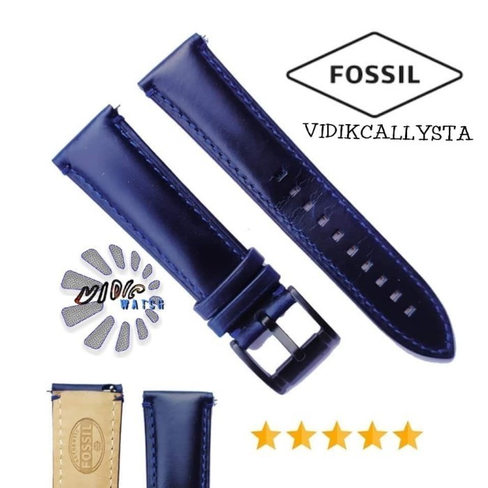 STRAP KULIT TALI JAM TANGAN FOSIL GRANT CHRONOGRAPH 22MM ORI OEM FSL RESTOCK