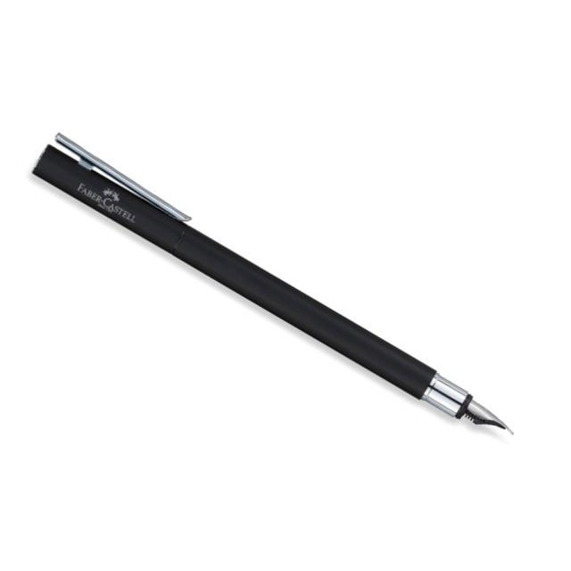 

Faber-Castell Neo Slim Fountain Pen M Black Matt, Shiny Chromed Import