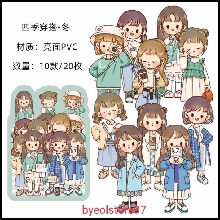 

TERBARU 20PCS / PAK STIKER DECO KAWAII GIRL EMPAT MUSIM UNTUK SCRAPBOOKING !!!