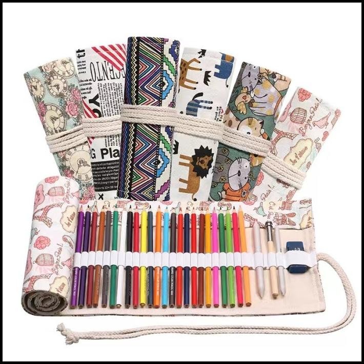 

TERBARU BOHEMIAN TAS PENSIL GULUNG CANVAS 36 SLOT UKURAN 46X20CM !!!!
