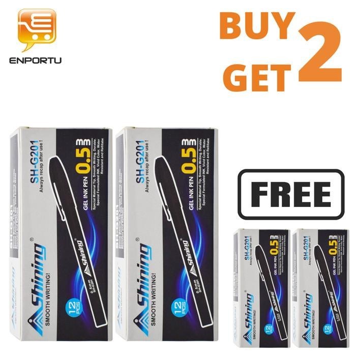 

BUY 2 GET 2- Pulpen Gel Shining Warna Hitam SHG-201 (4 Lusin) Import