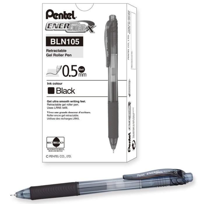 

[PACK] Pen Pentel EnerGel-X BLN105 0.5 mm Hitam MURAH Import