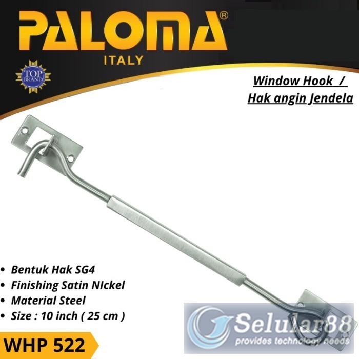 

Paloma WHP522 Window Hook 10inch Penahan Jendela Hak Angin Steel SN
