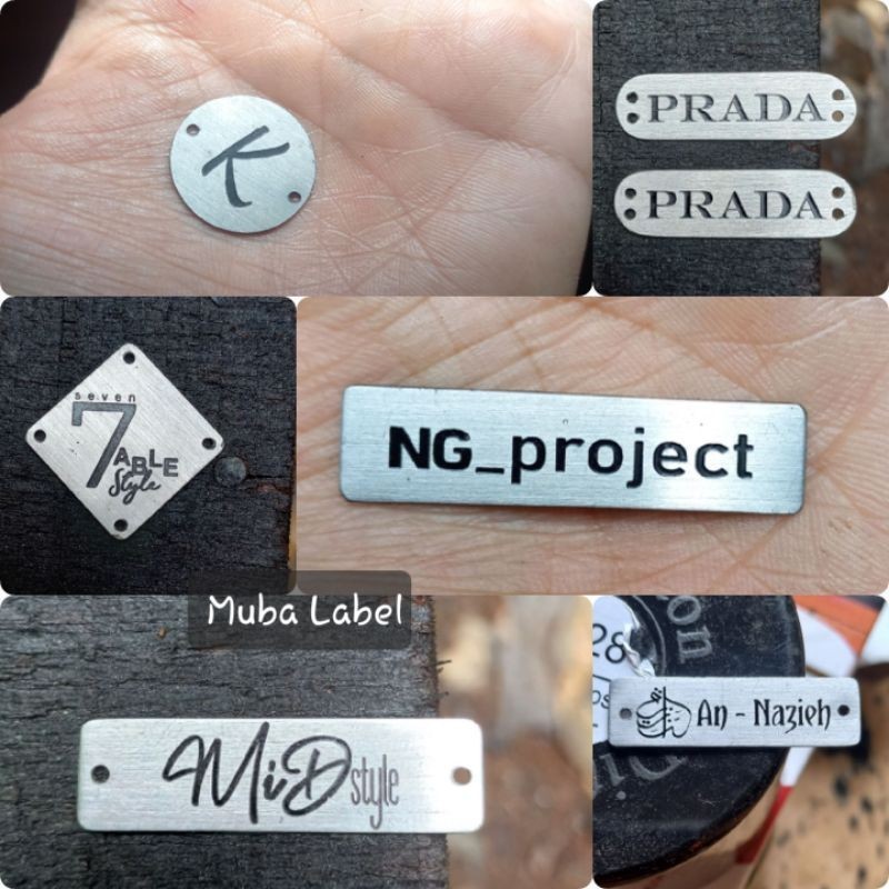 plat label/label hijab dll stainless