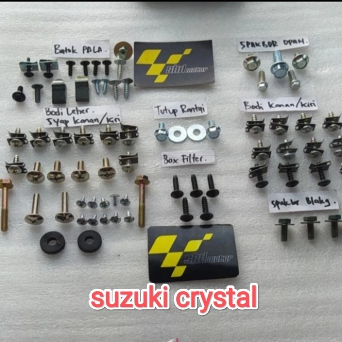Baut Fullset Body Suzuki Crystal Baut Motor Crystal