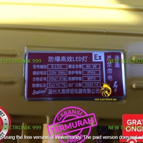 LED Explosion Proof Lights 200 Watt 6000K YAMING SLIM SQ LED - 50W