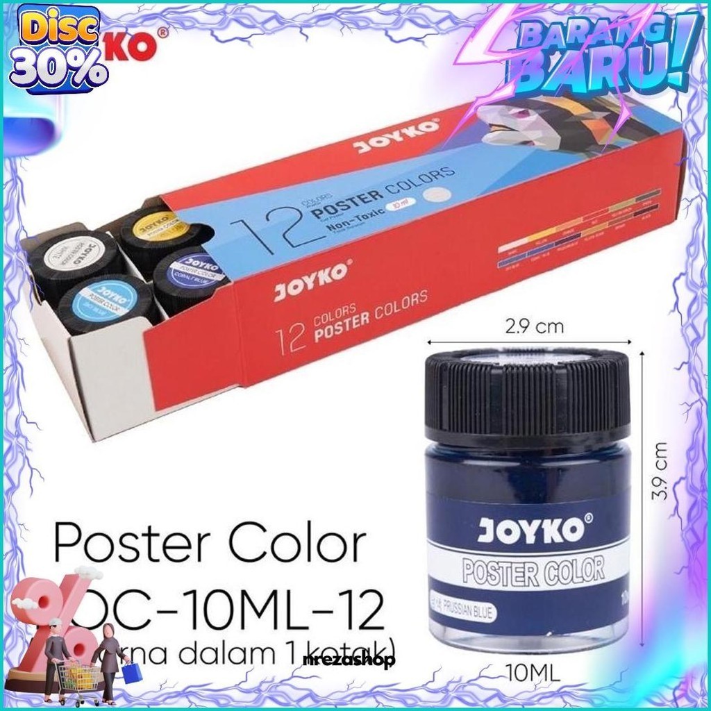 

Cat Poster/Poster Color Joyko 12 Warna Poc-10Ml-12W [Promo][Cod][Gratisongkir]