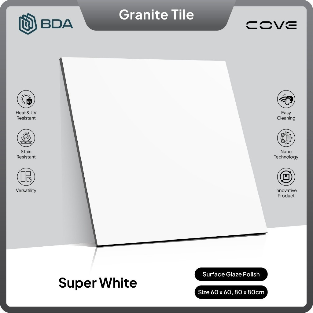 BDA Granite Tile Granit Lantai 60x60 Granit 60x60 Granit 80x80 Super White