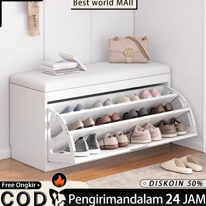 Rak Sepatu Kayu Lemari Sepatu Tertutup Lemari Sepatu Minimalis Rak Sepatu Sofa Lemari Sepatu Kayu Mi