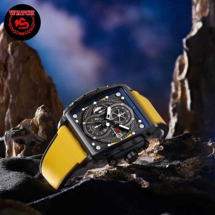 Jam Tangan Pria Original Chronograph T5 H 3920G Black Yellow
