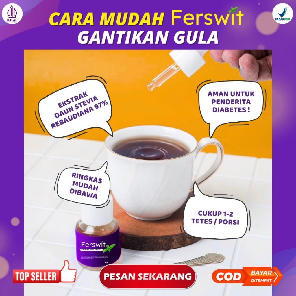 

Original Ferswit Stevia Alami Paket 3 Botol Hidup Lebih Sehat