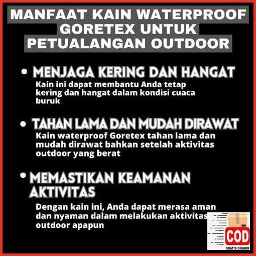 Original Kain Goretex Waterproof 3 Layer Promo Terbatas