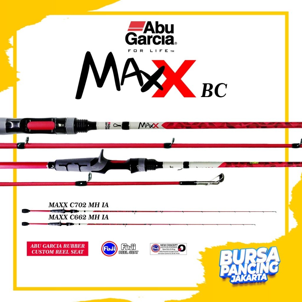 Abu Garcia Joran Baitcasting Max X 198CM - 210CM Sambung 2 Carbon Full Fuji Untuk Casting