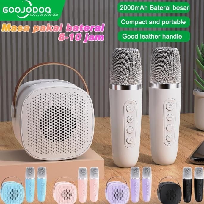 GOOJODOQ Portable KTV Box Wireless Bluetooth Karaoke Speaker w Mic