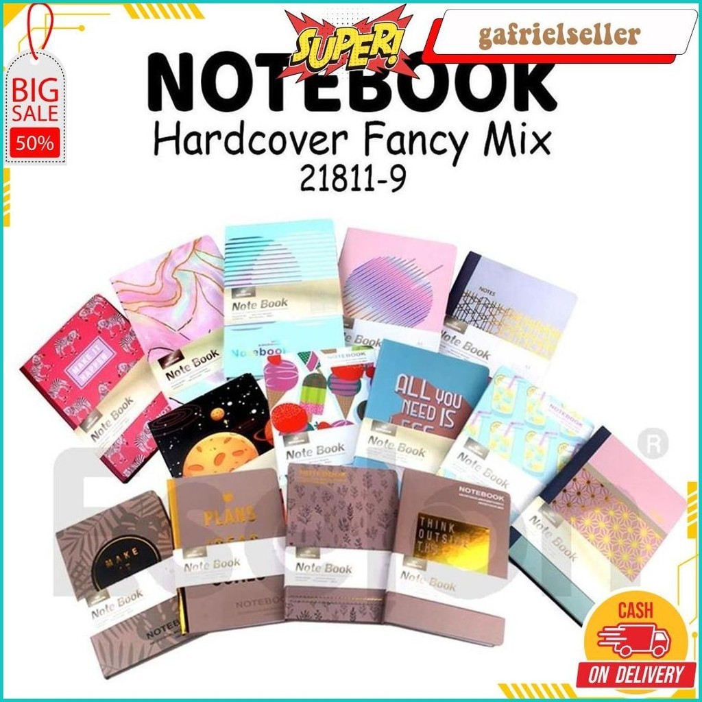 

HARD COVER NOTEBOOK A5 FANCY MIX 21811-9 / NOTEBOOK A5 96 LEMBAR TERLARIS