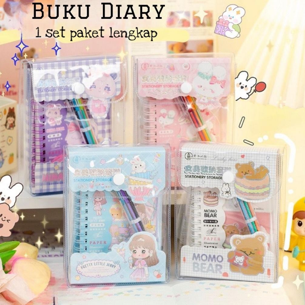 

BUKU BINDER 1 SET/ NOTEBOOK BUKU CATATAN MOTIF LUCU/ BUKU DIARY AESTHETIC KARAKTER LUCU/ KADO ANAK PEREMPUAN ORIGINAL PRODUK