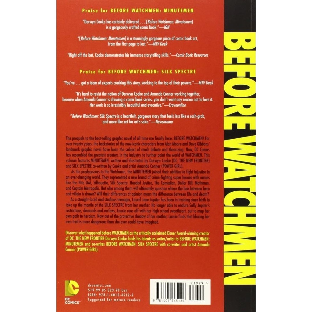 [New] Before Watchmen Minutemen Silk Spectre Tp - Cooke Dc Comic Komik Book