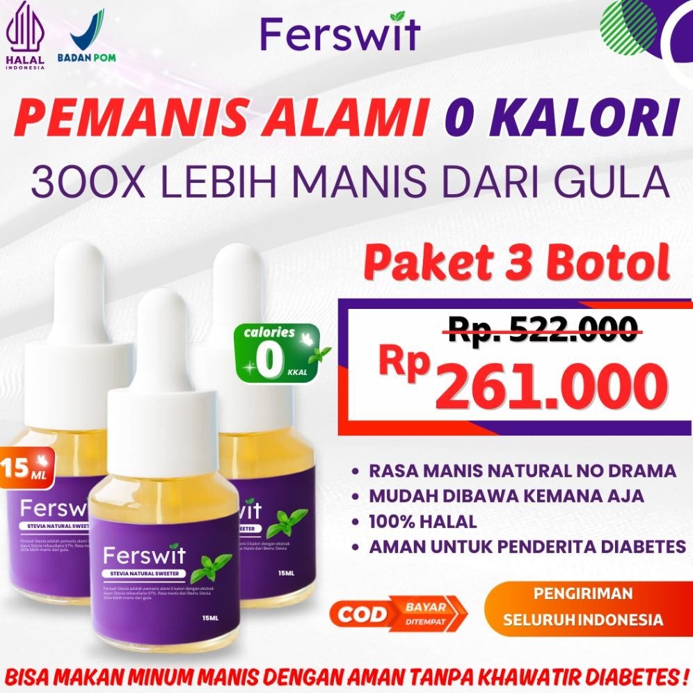 

Gemilang Ferswit Stevia Alami Paket 3 Botol berkasiat