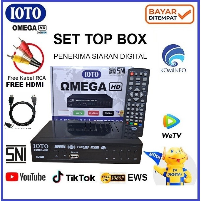 Set Top Box Ioto Omega Receiver Siaran Tv Digital Stb Dvb- Free Hd