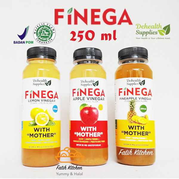 

Finega 250 ml (Botol Plastik) Vinega Cuka Apel / Nanas / Lemon