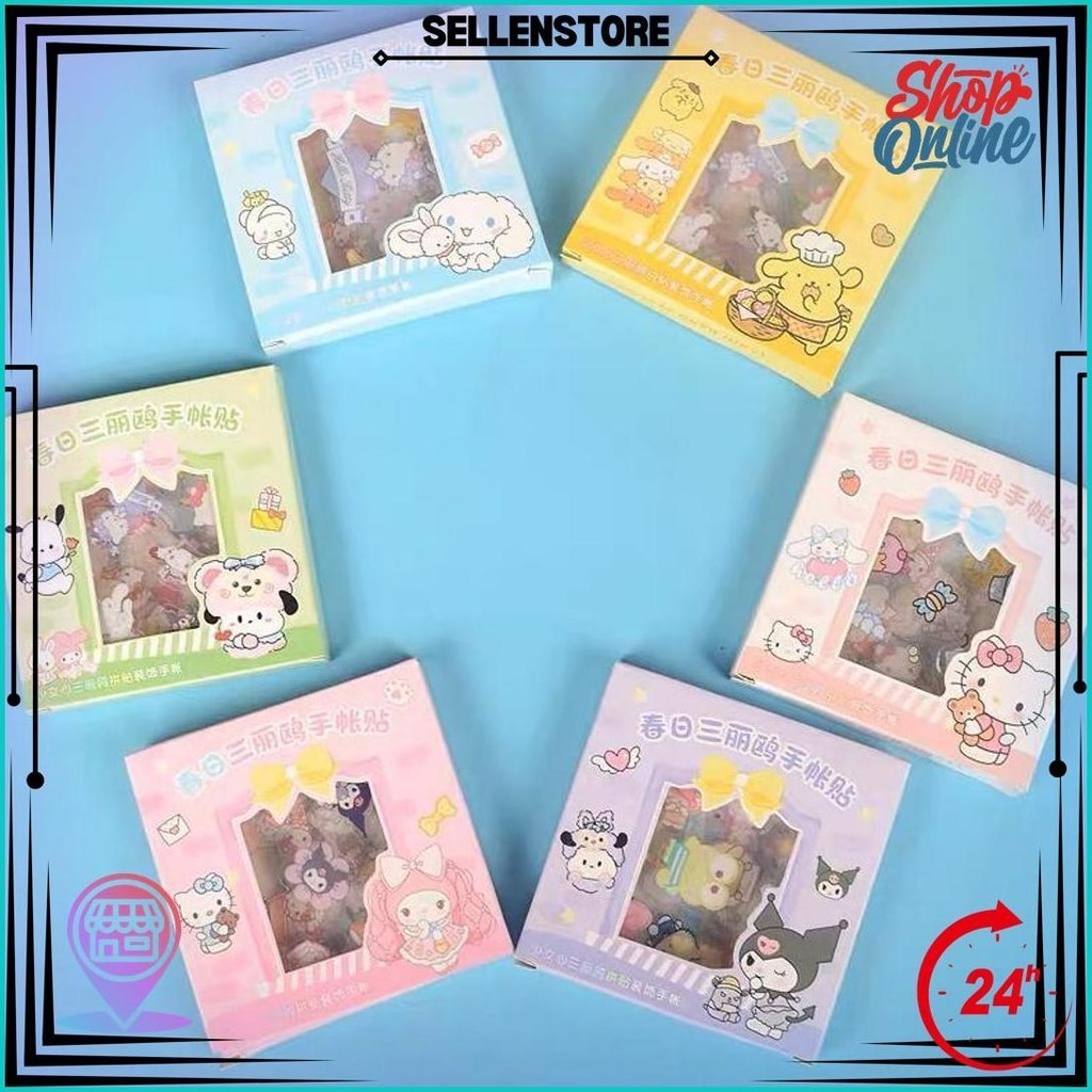 

(1 Box Isi 6) Sticker Sanrio Kecil | Dekorasi Stiker Jurnal Journalling Lucu Kuromi Hello Kitty Cinamonroll Poca Melody Pompurin Cod