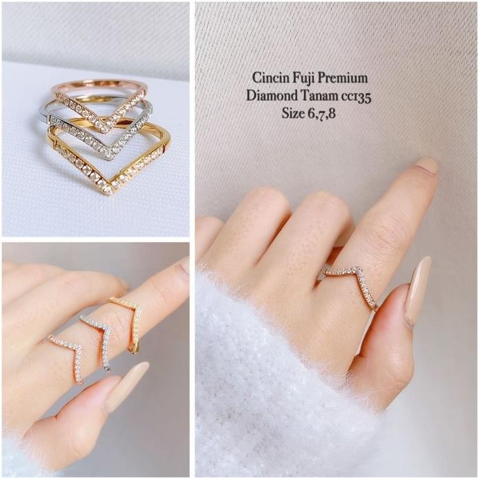 Cincin titanium impor anti karat/cincin v titanium impor anti karat