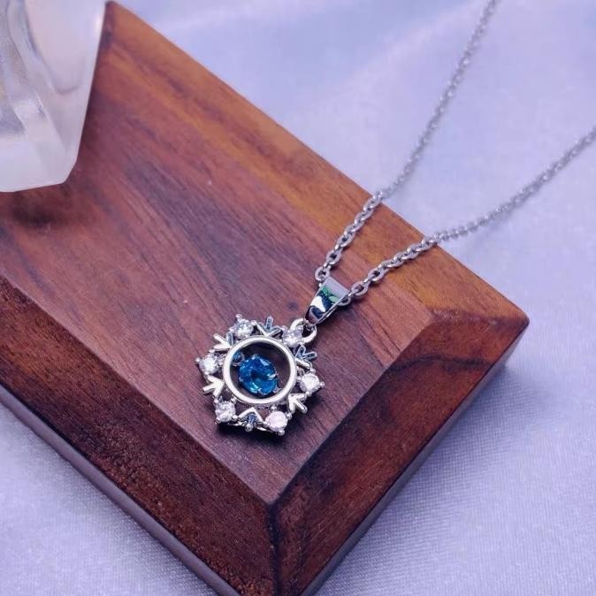 Kalung blue dancing stone titanium/kalung snow dancing stone biru