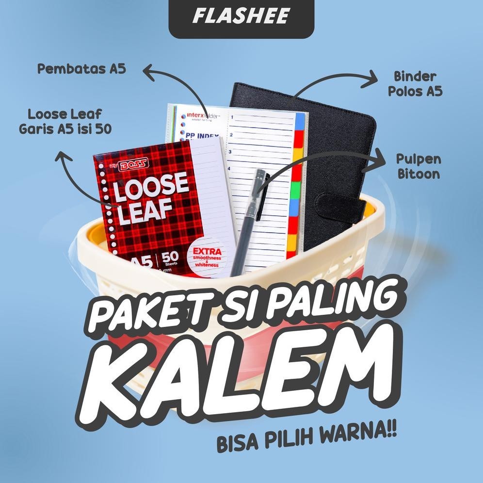 

TERLARIS Flashee Binder Paket Sekolah Set 4IN1 Paket Binder Kampus Kuliah Sudah Termasuk Buku Tulis ba-34