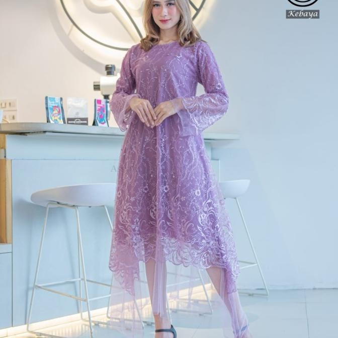 dress wanita kekinian/long Tunik TILLE kombinasi
