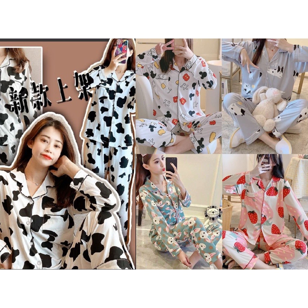 Piyama Celana Panjang Baju Setcelan Baby Doll Celana Pendek Fashion Terlaris Lengan Panjang Yukensi 