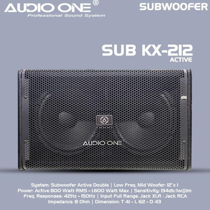 Jual Audio One Kx-212 Subwoofer Karaoke Aktif 12Inch Double 2 X 12Inch Besi