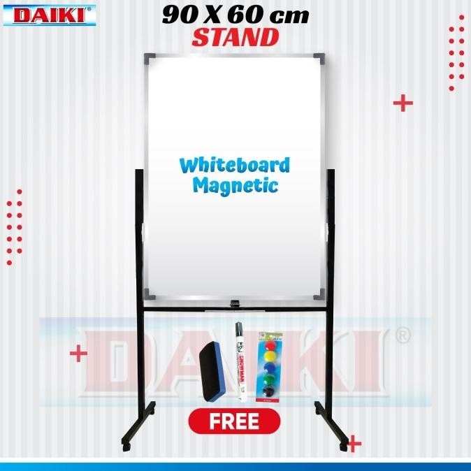 

Jual Whiteboard / Papan Tulis Daiki Vertikal Magnet Double Face Uk 60X90 Cm