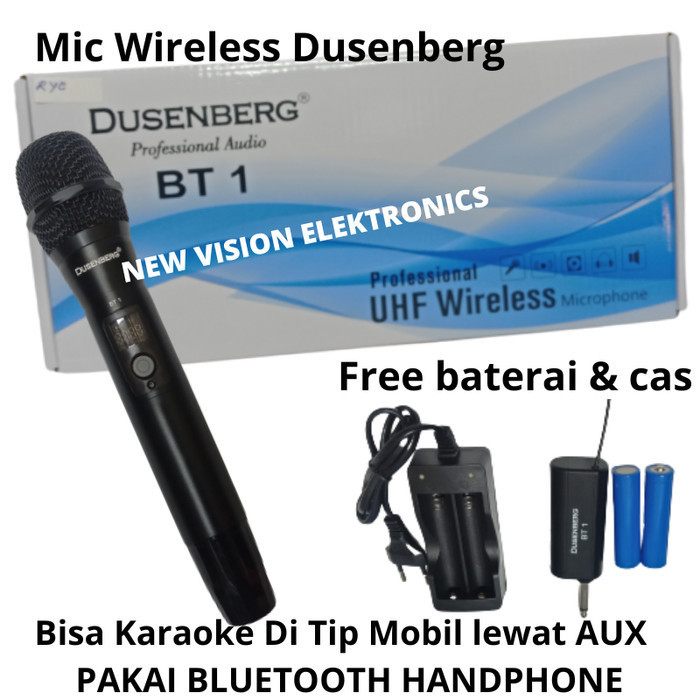 Mic Wireless Dusenberg Bt-1 Single Bisa Karaoke Di Tip Mobil