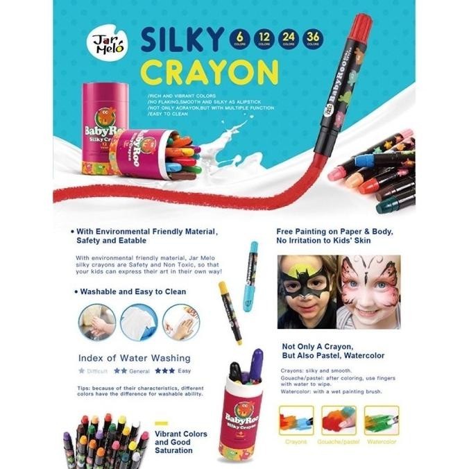 

ORIGINAL Joan Miro Babyroo Silky Crayon 6 Colors Face Painting Krayon