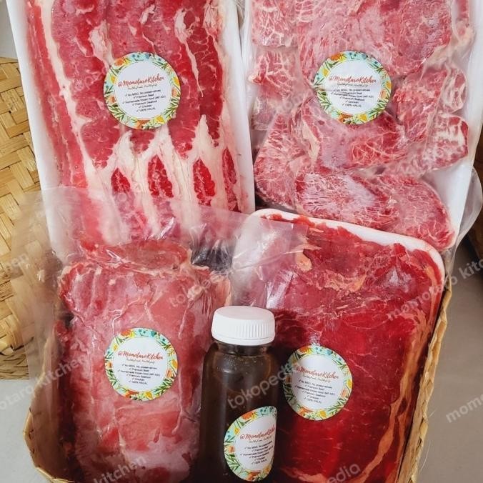 

Paket Joyful BBQ 3 ( 1.75kg daging + 1 bulgogi sauce homemade 250ml) GT