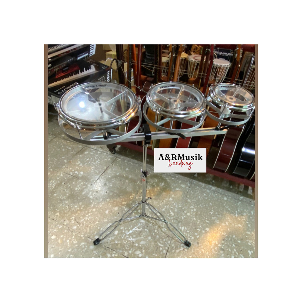 (ARM) ROTOTOM UKURAN 6",8" DAN 10" PLUS STAND LAZER ROLLING