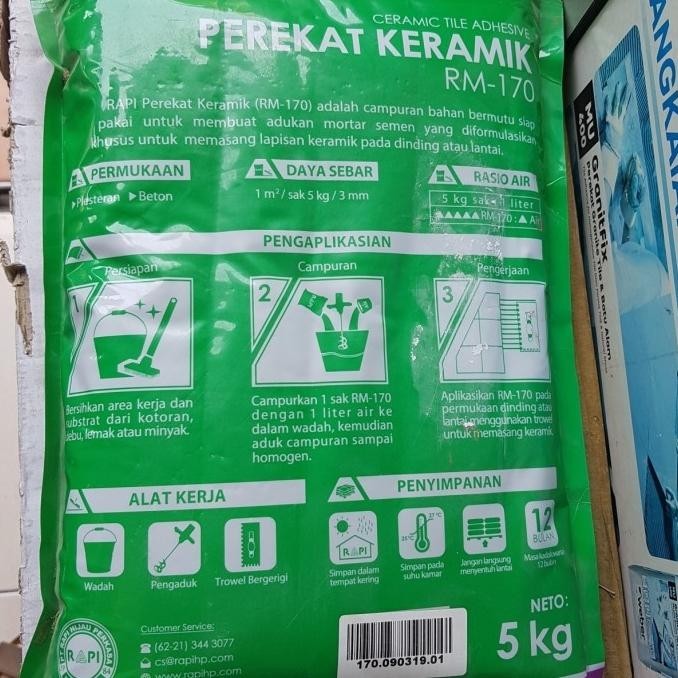 RAPI Mortar semen perekat keramik granit dinding lantai RM170 sak SM88