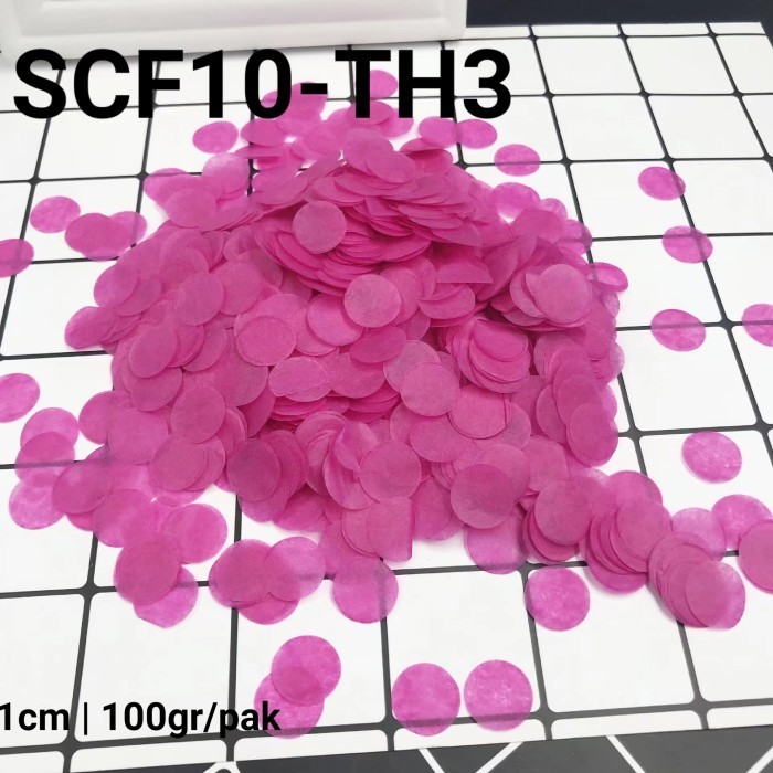 Scf10-T Konfetti Confetti 1 Cm 100 Gr Hijau Ungu Merah Pink Putih Biru