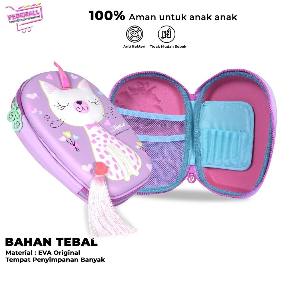 

Tempat Pensil Anak Sekolah 3D Timbul Kotak Alat Tulis Besar Karakter Lucu