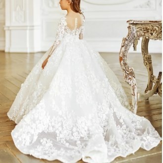 Gaun pengantin bunga brukat/gaun anak  pesta mewah/ wedding kids dress glamour/baju pesta mewah/ baj